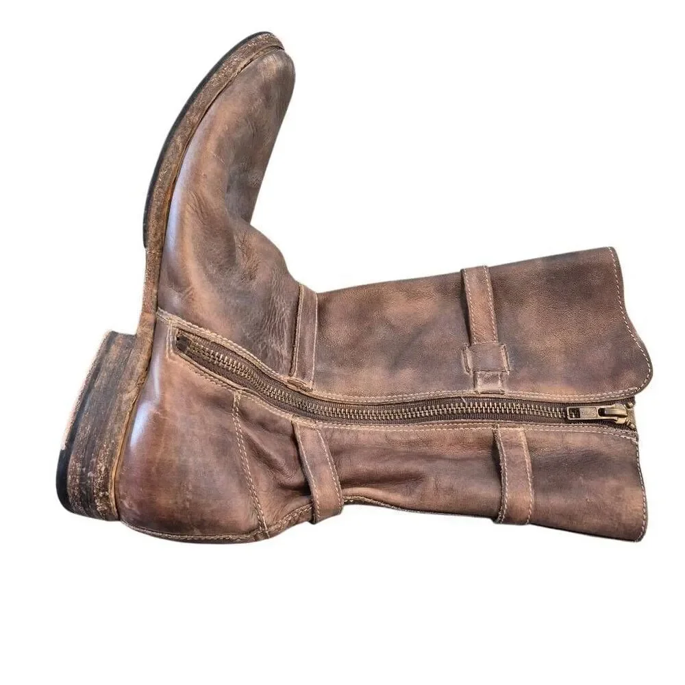 Bed Stu Bed-Stu Cobbler Series Women's Turn Leather Mid-Calf Boots Side Zip USED
